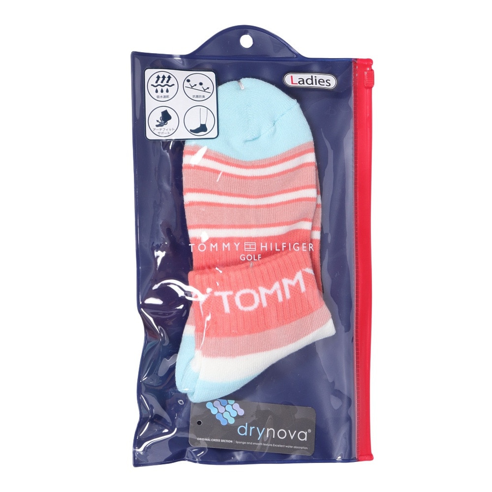 トミー ヒルフィガー ゴルフ（TOMMY HILFIGER GOLF）（レディース）ゴルフ ミドル丈 ソックス THMB2S2F-オレンジ