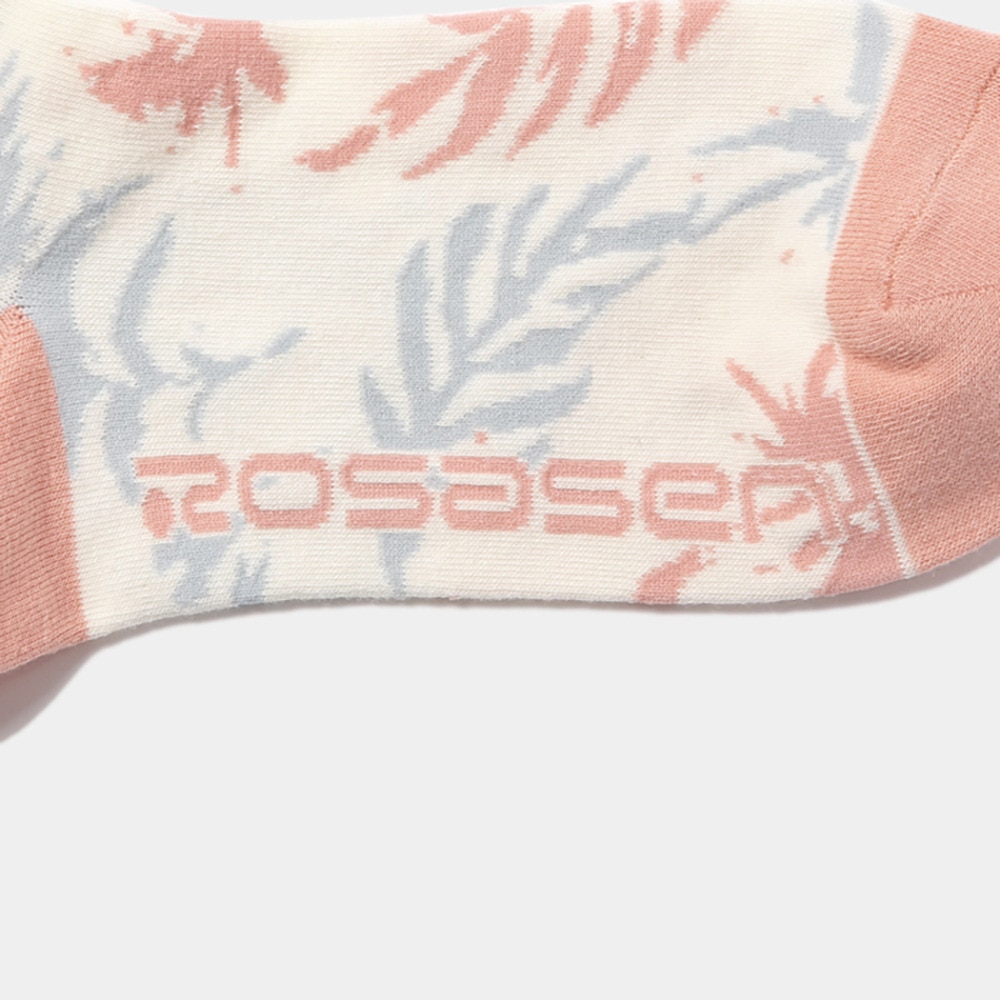 ROSASEN（レディース）リーフ柄レギュラーソックス 046-41361-073