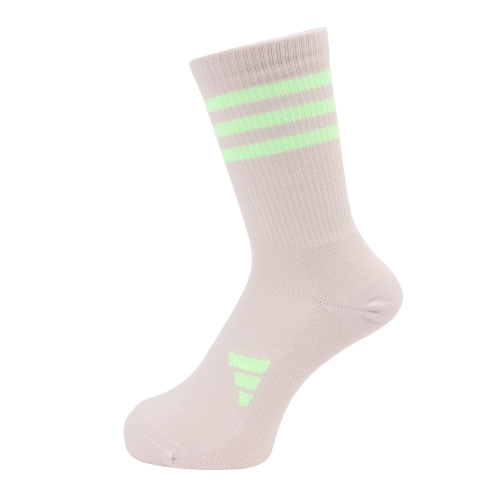アディダス（adidas）（レディース）ゴルフ クルー丈 スリーストライプス クッションソックス MGR52-IK7416BEG