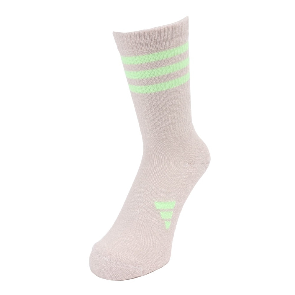 アディダス（adidas）（レディース）ゴルフ クルー丈 スリーストライプス クッションソックス MGR52-IK7416BEG