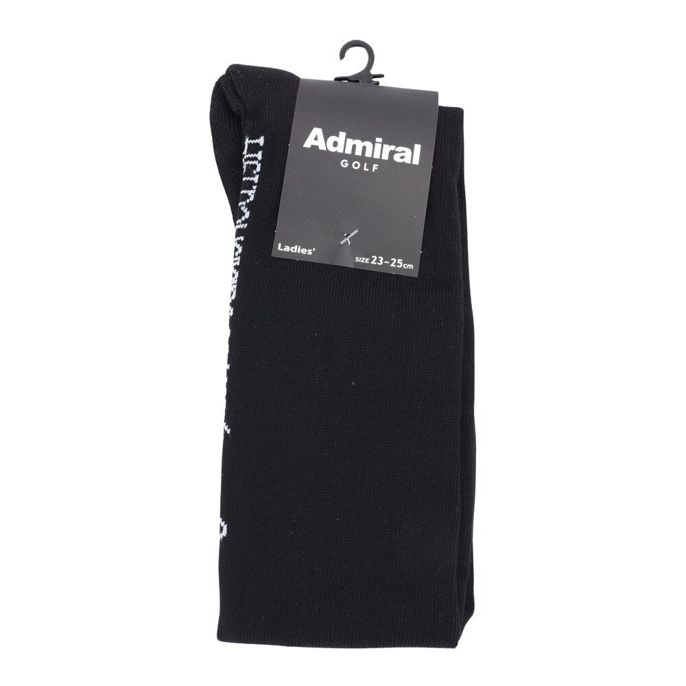アドミラル ゴルフ（Admiral GOLF）（レディース）ゴルフ ロゴ ハイソックス ADMB4A21-BLK