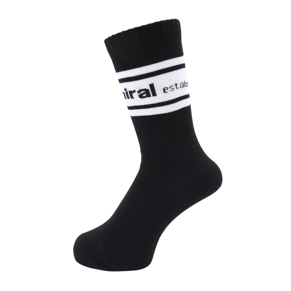 アドミラル ゴルフ（Admiral GOLF）（レディース）ライン ミドルソックス ADMB4ABL-BLK