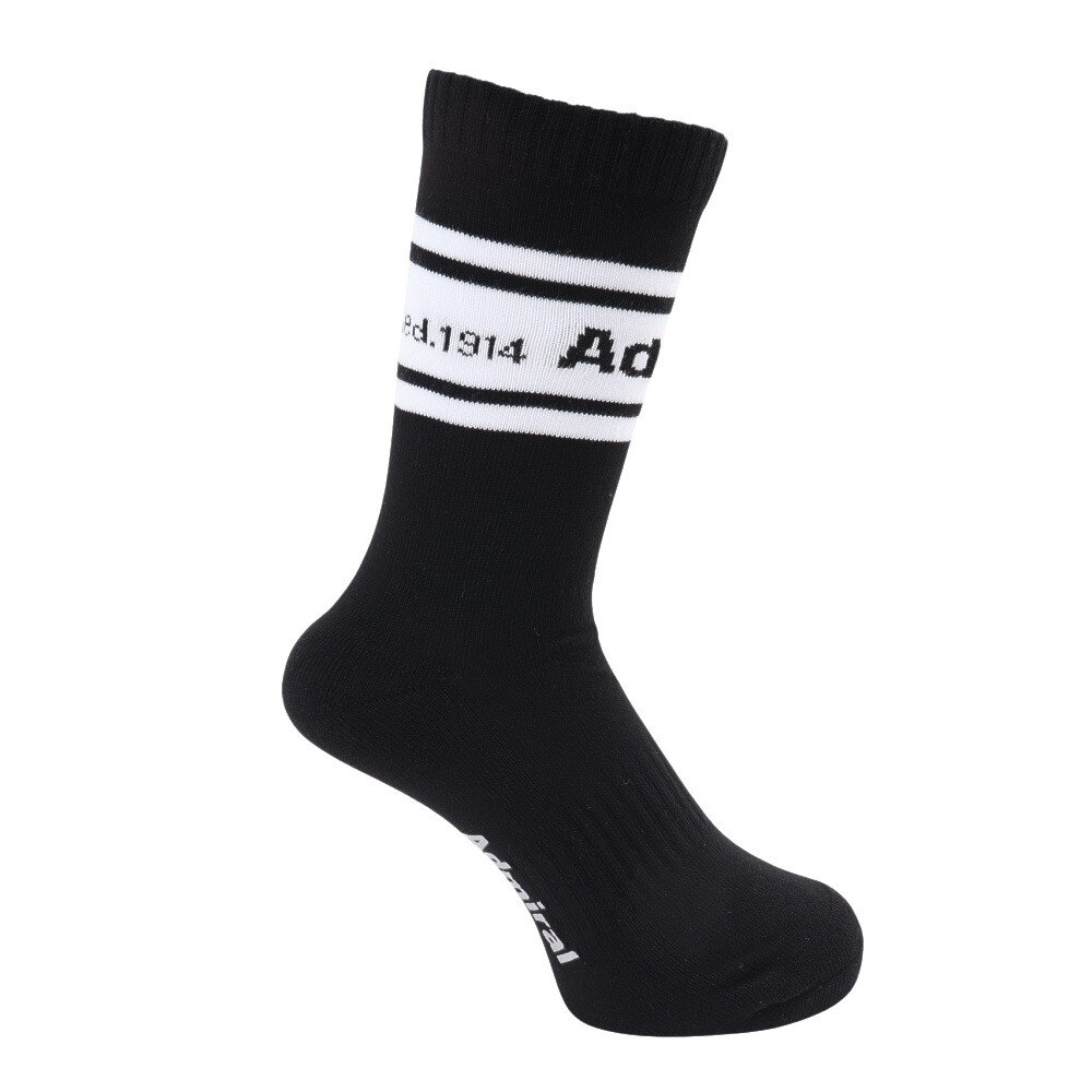アドミラル ゴルフ（Admiral GOLF）（レディース）ライン ミドルソックス ADMB4ABL-BLK