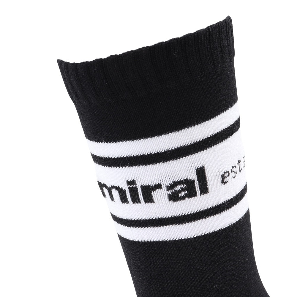 アドミラル ゴルフ（Admiral GOLF）（レディース）ライン ミドルソックス ADMB4ABL-BLK