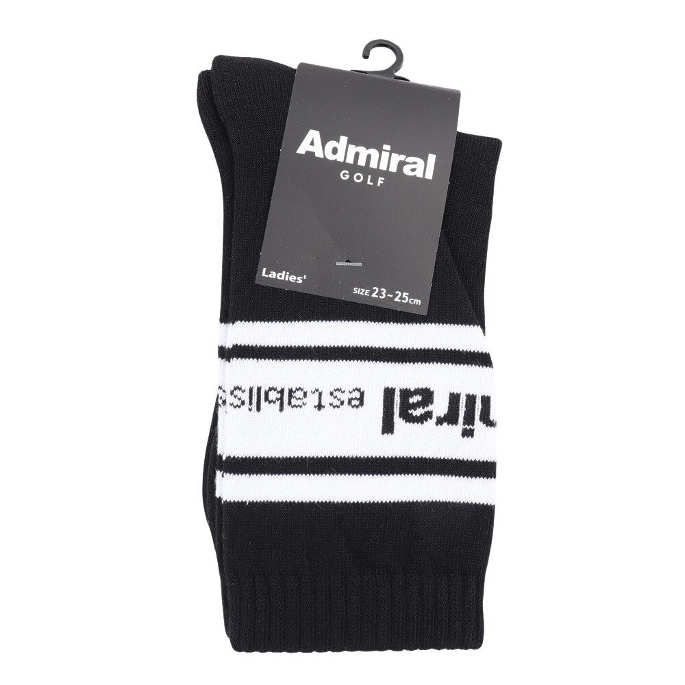 アドミラル ゴルフ（Admiral GOLF）（レディース）ライン ミドルソックス ADMB4ABL-BLK