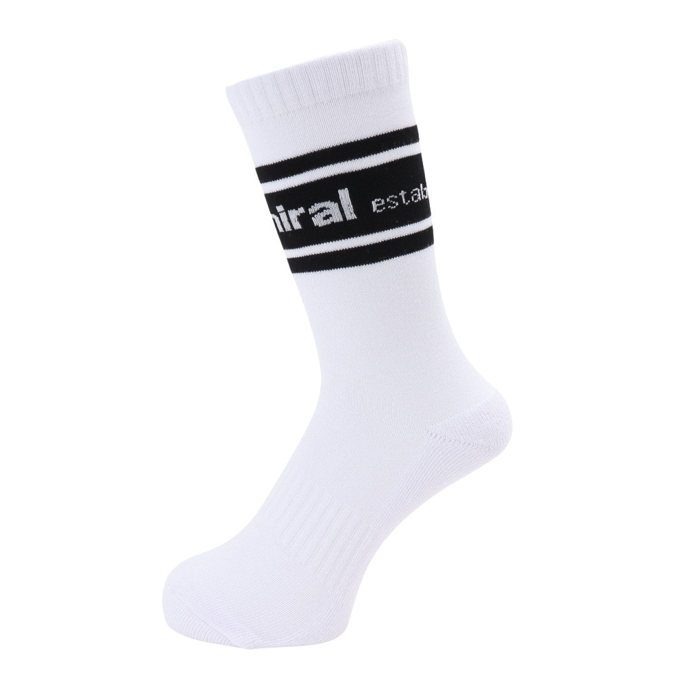 アドミラル ゴルフ（Admiral GOLF）（レディース）ゴルフ 吸汗速乾 抗菌防臭 ライン ミドルソックス ADMB4ABL-WHT