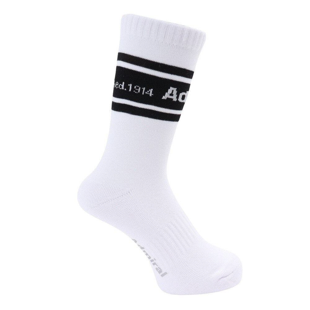 アドミラル ゴルフ（Admiral GOLF）（レディース）ゴルフ 吸汗速乾 抗菌防臭 ライン ミドルソックス ADMB4ABL-WHT