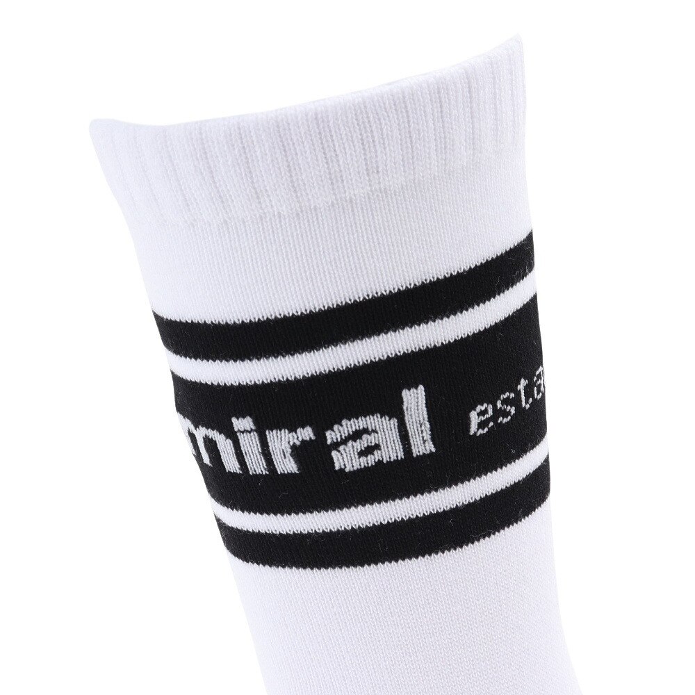 アドミラル ゴルフ（Admiral GOLF）（レディース）ゴルフ 吸汗速乾 抗菌防臭 ライン ミドルソックス ADMB4ABL-WHT