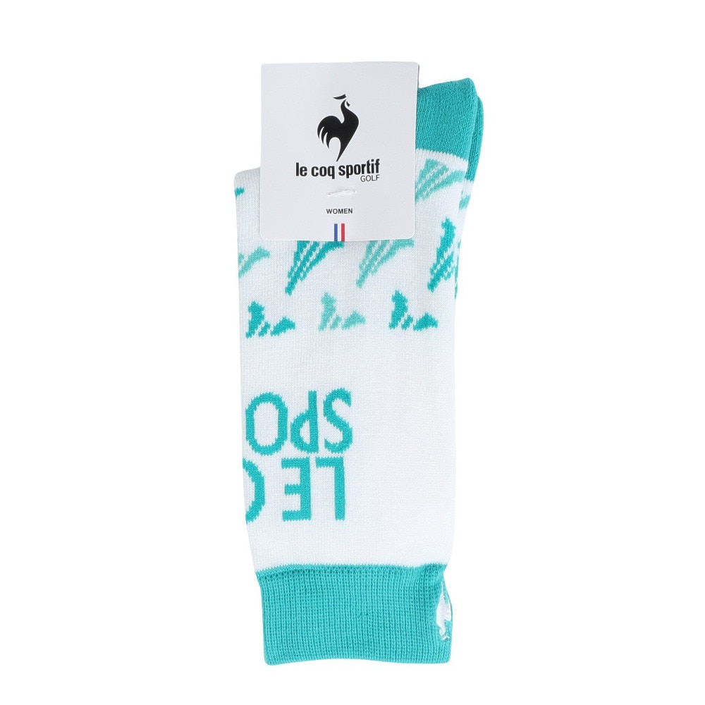 ルコックスポルティフ（lecoqsportif）（レディース）ゴルフ 抗菌防臭 ジャガードレギュラー丈ソックス QGCXJB10 WH00