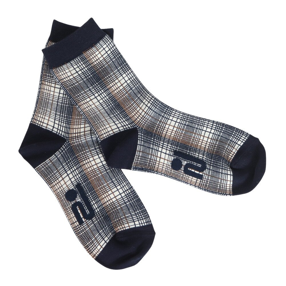 ROSASEN（レディース）ゴルフ 抗菌防臭 オンブレーチェック レギュラー丈 ソックス 046-42862-098-24AW