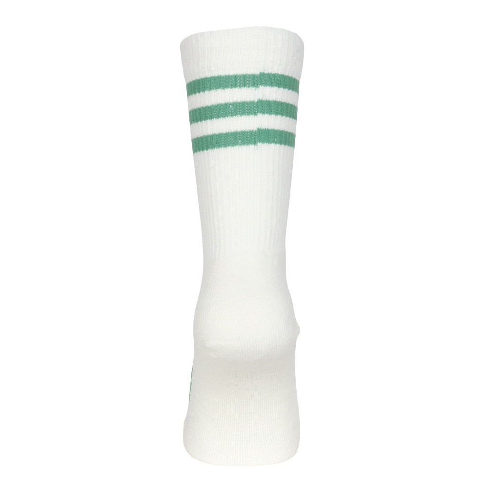 アディダス（adidas）（レディース）ゴルフ クルー丈 スリーストライプ クッションソックス MGR52-IS6533 W/GRN
