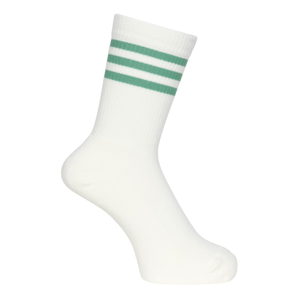 アディダス（adidas）（レディース）ゴルフ クルー丈 スリーストライプ クッションソックス MGR52-IS6533 W/GRN