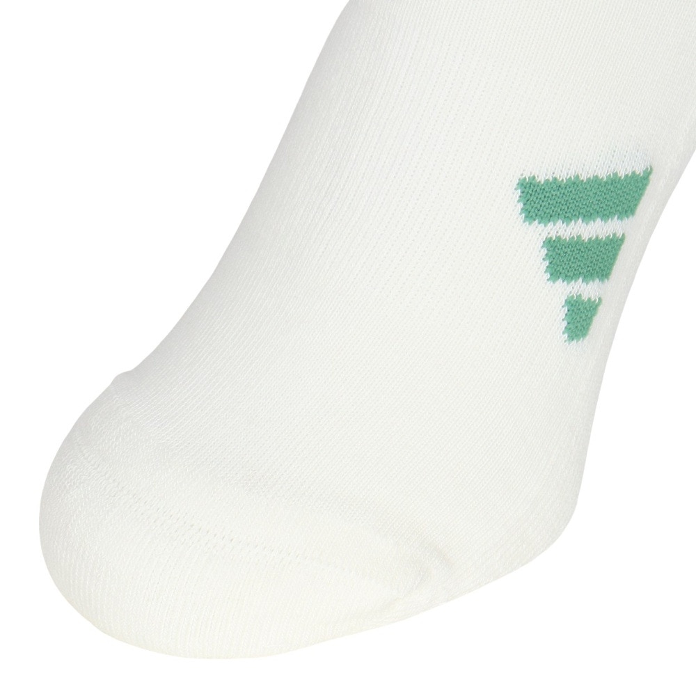 アディダス（adidas）（レディース）ゴルフ クルー丈 スリーストライプ クッションソックス MGR52-IS6533 W/GRN
