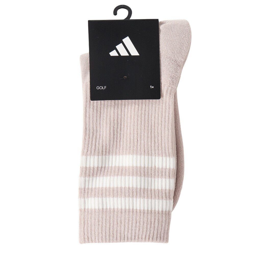 アディダス（adidas）（レディース）ゴルフ クルー丈 スリーストライプ クッションソックス MGR52-IS6534 WT