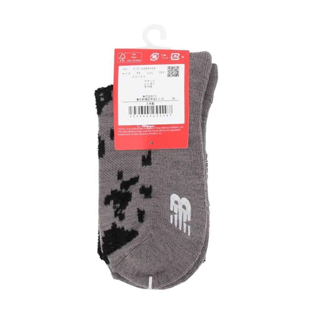ニューバランス（new balance）（レディース）ゴルフ 蓄熱保温 カウスポット柄 ミディアム ショートソックス 012-4286506-024
