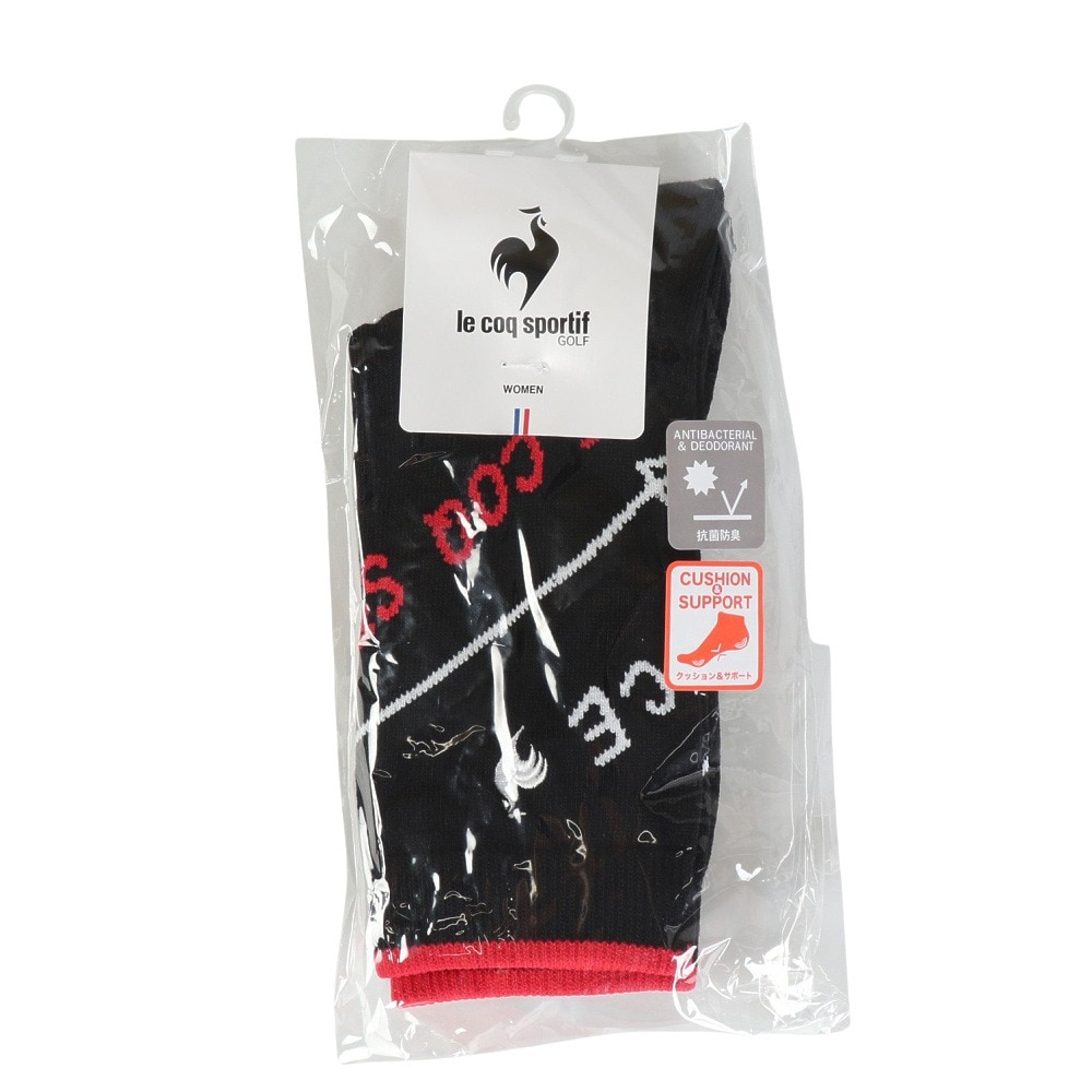 ルコックスポルティフ（lecoqsportif）（レディース）ゴルフ シーズンモチーフ柄 レギュラー丈ソックス LG4FSO03L BK00