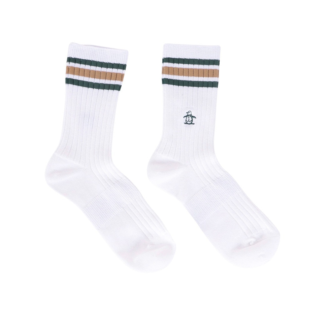 マンシングウエア（MUNSING WEAR）（レディース）ゴルフ ミドル丈 ラインソックス MGCXJB01 WHGR