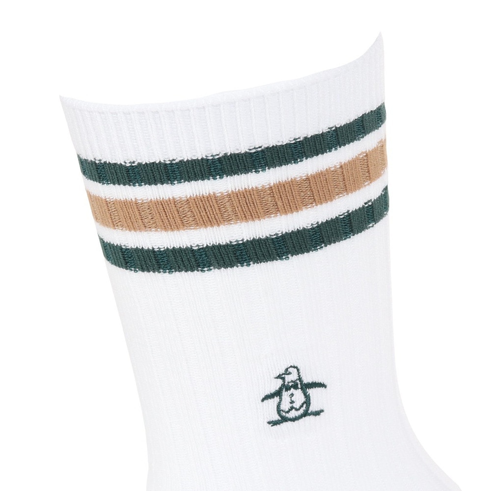 マンシングウエア（MUNSING WEAR）（レディース）ゴルフ ミドル丈 ラインソックス MGCXJB01 WHGR