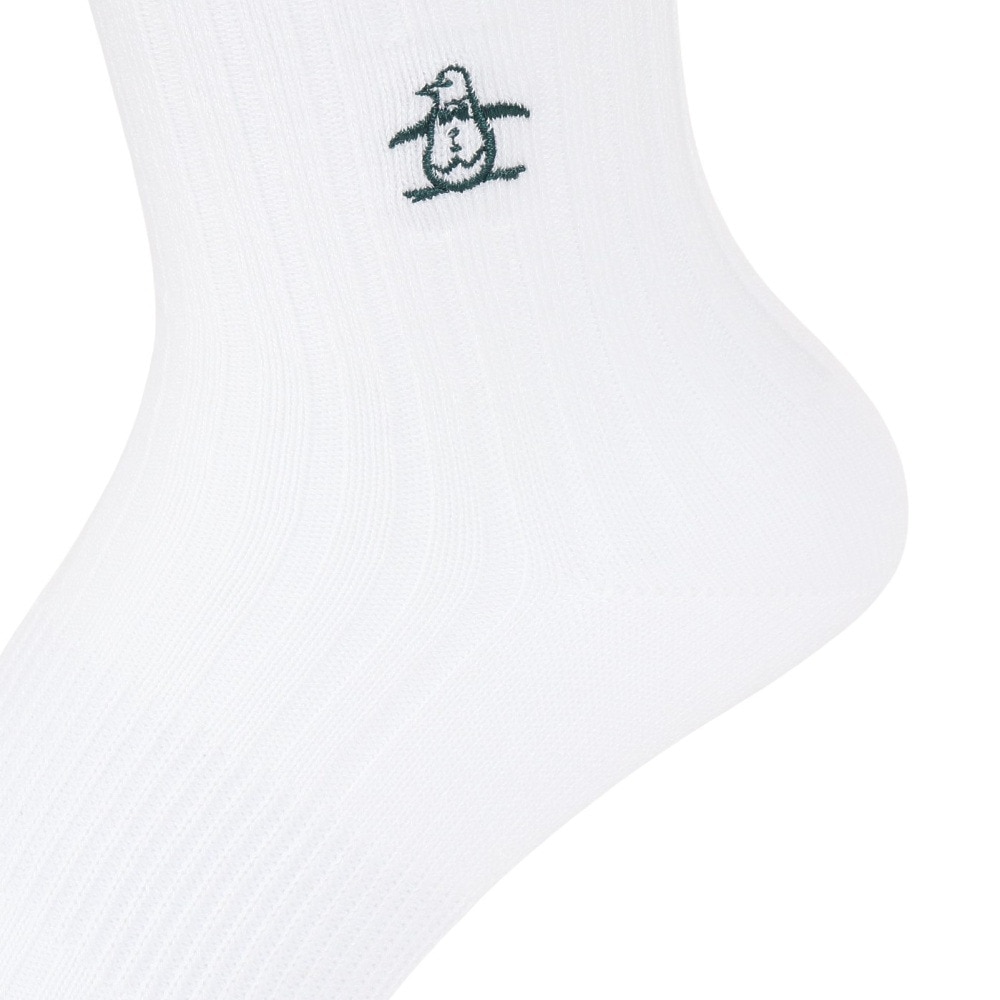 マンシングウエア（MUNSING WEAR）（レディース）ゴルフ ミドル丈 ラインソックス MGCXJB01 WHGR