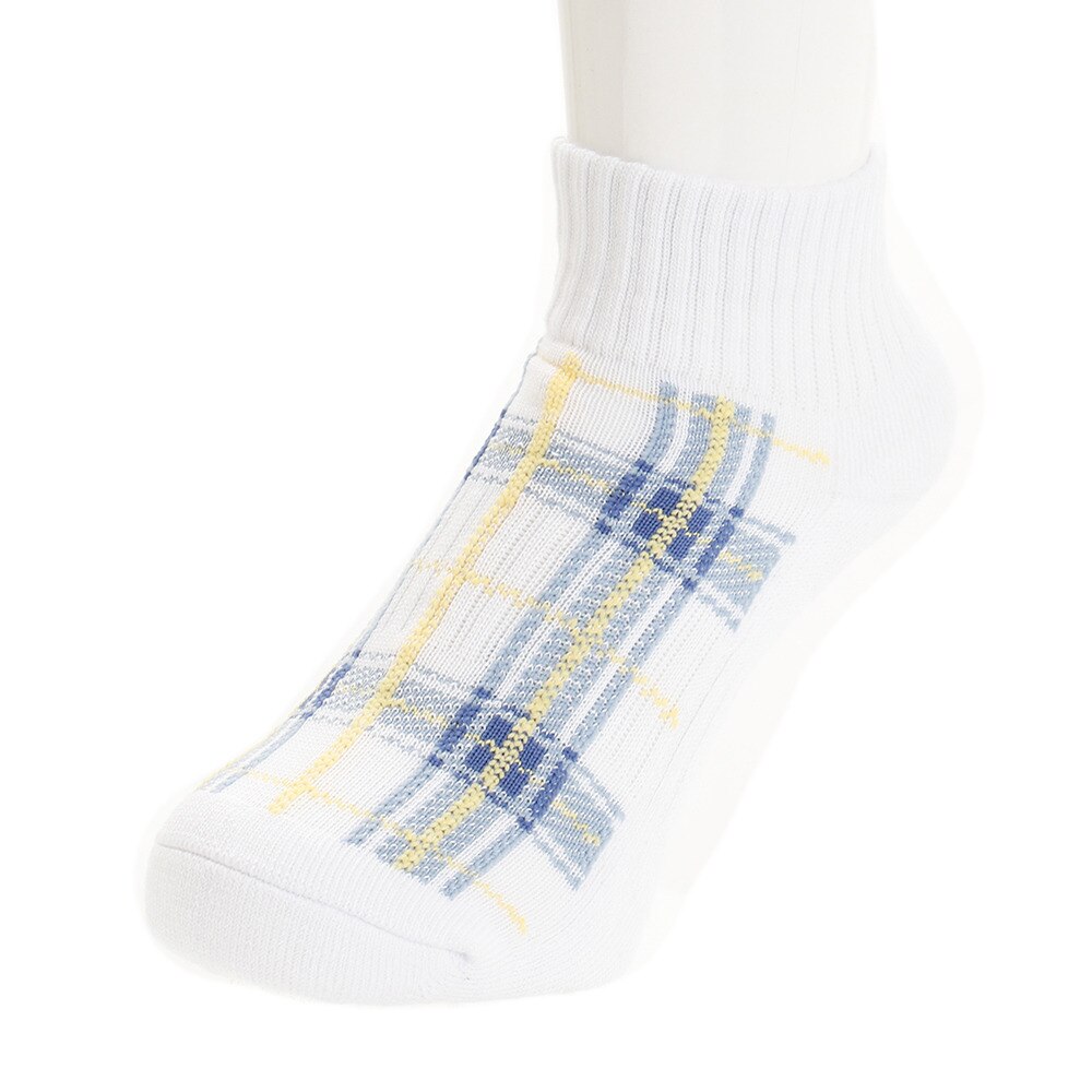  【衝撃価格】ショートソックス チェック FIDRA BFB253156WHT