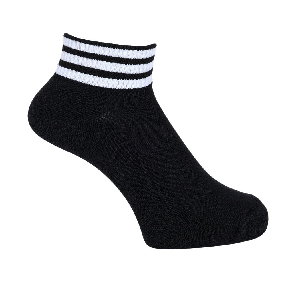 アディダス（adidas）（メンズ、レディース）ゴルフ アンクル丈 スリーストライプス クッションソックス MGR64-HT5778 BK/WH