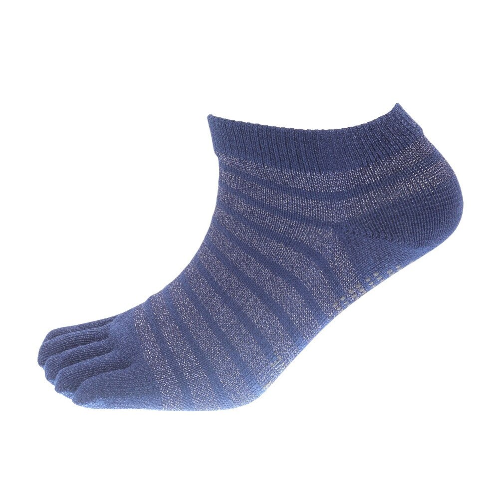 マンシングウエア（MUNSING WEAR）（レディース）ゴルフ 抗菌防臭 SEASON ショート丈 光沢ボーダー5本指ソックス MGCVJB05 NV00