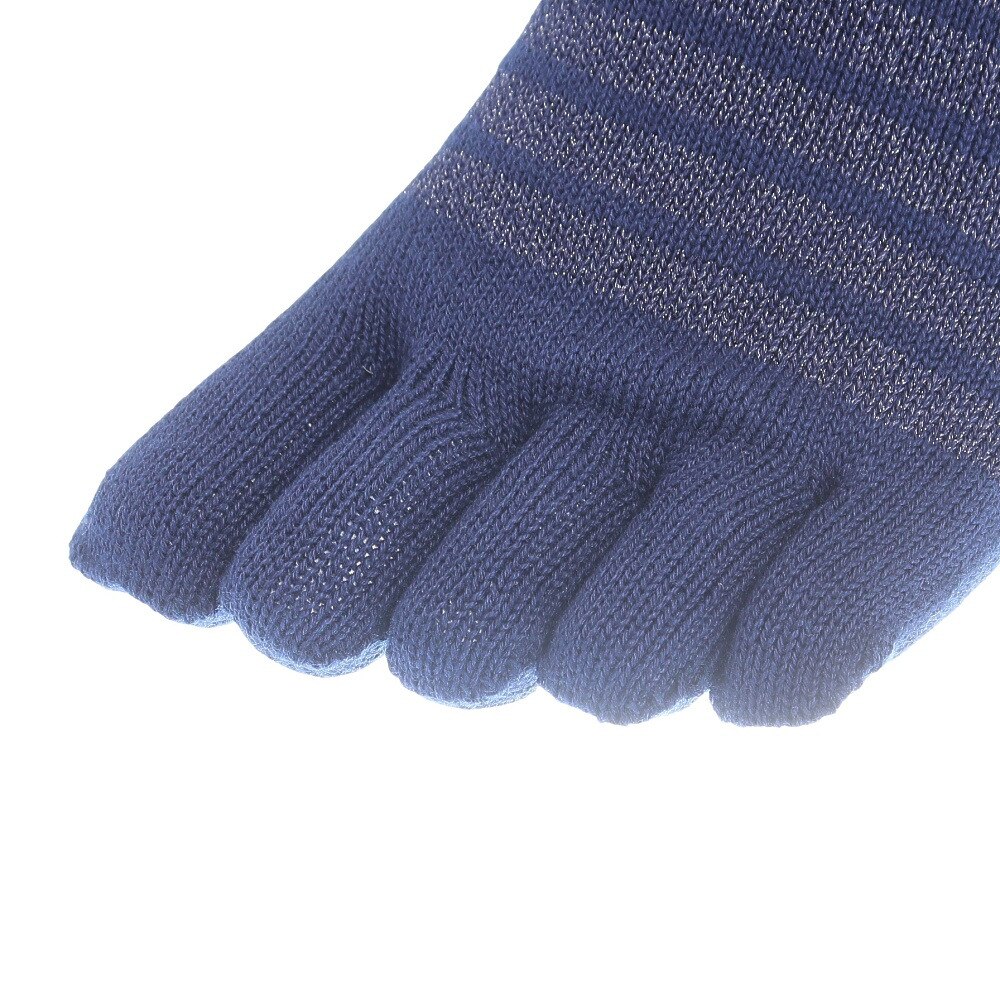 マンシングウエア（MUNSING WEAR）（レディース）ゴルフ 抗菌防臭 SEASON ショート丈 光沢ボーダー5本指ソックス MGCVJB05 NV00