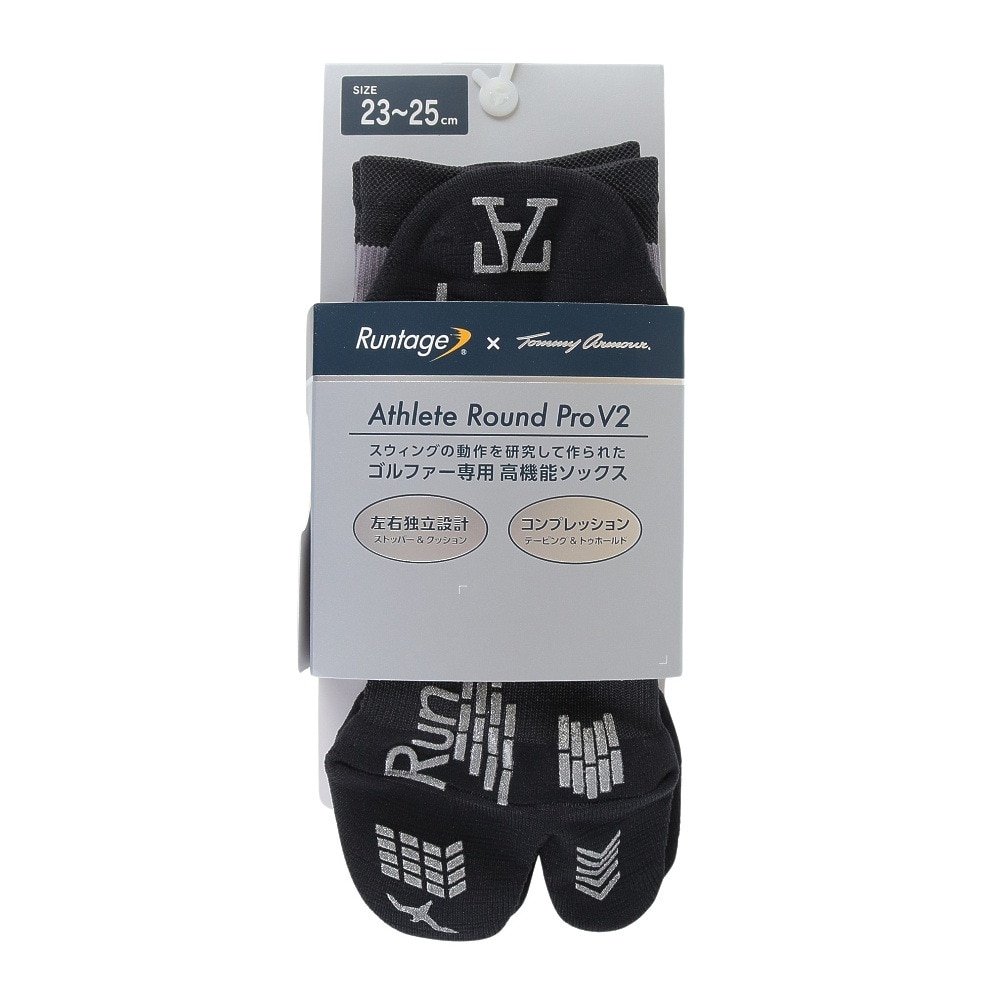 トミーアーマー（Tommy Armour）（レディース）ゴルフ Runtage アンクルソックス アスリートラウンドPRO v2 TAED23F080017 BLK