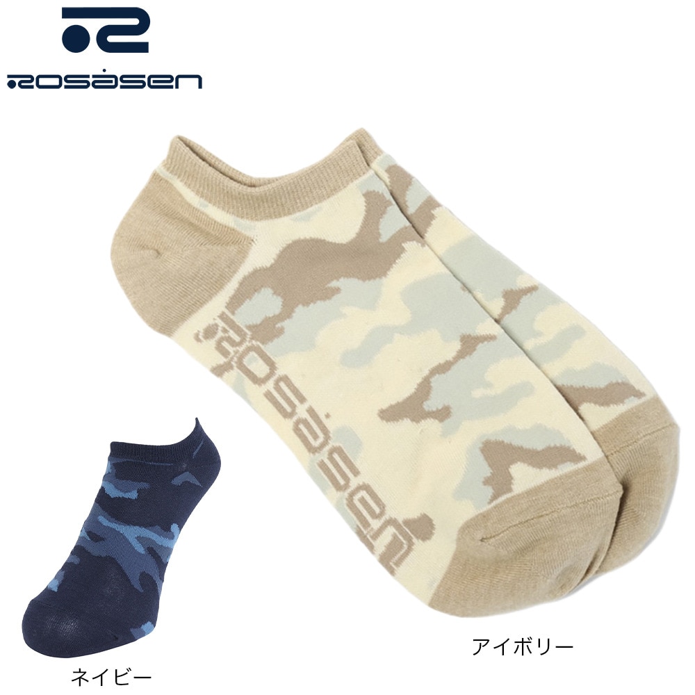 ROSASEN（レディース）ゴルフ カモフラージュ柄スニーカーソックス 046-41262-006