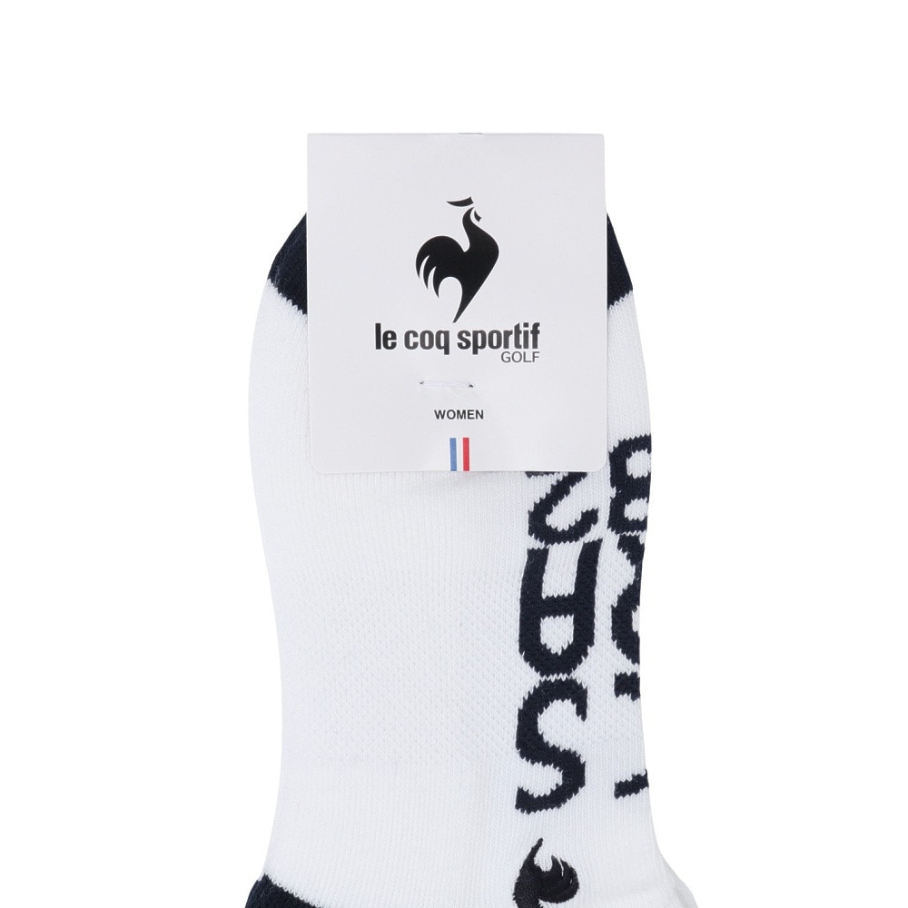 ルコックスポルティフ（lecoqsportif）（レディース）ゴルフ ロゴ入りアンクル丈ソックス QGCXJB03 WH00