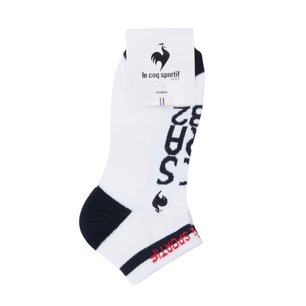 ルコックスポルティフ（lecoqsportif）（レディース）ゴルフ ロゴ入りアンクル丈ソックス QGCXJB03 WH00