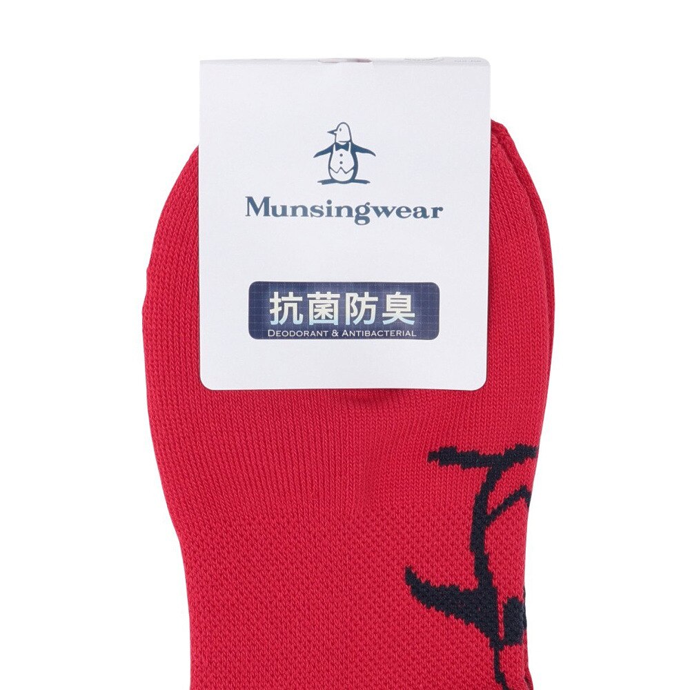 マンシングウエア（MUNSING WEAR）（レディース）ゴルフ アンクル丈 ペンギンジャカードソックス MGCXJB02 RD00