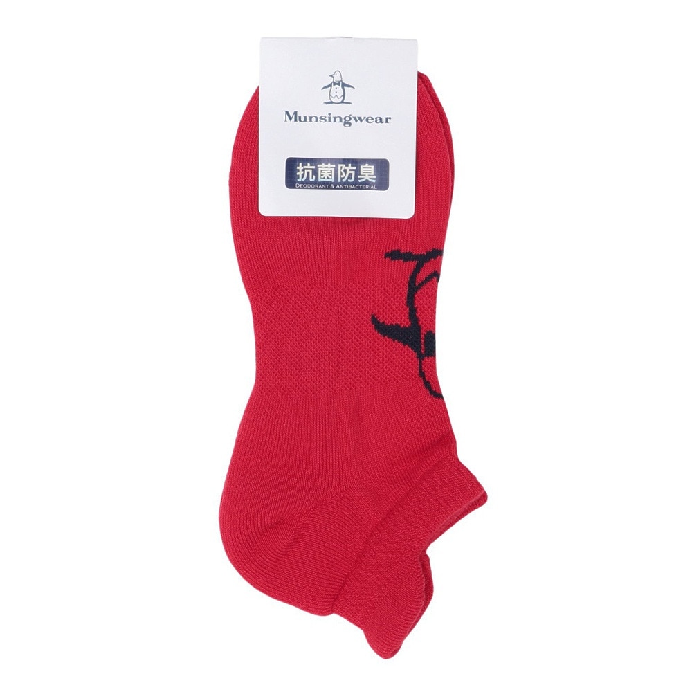 マンシングウエア（MUNSING WEAR）（レディース）ゴルフ アンクル丈 ペンギンジャカードソックス MGCXJB02 RD00