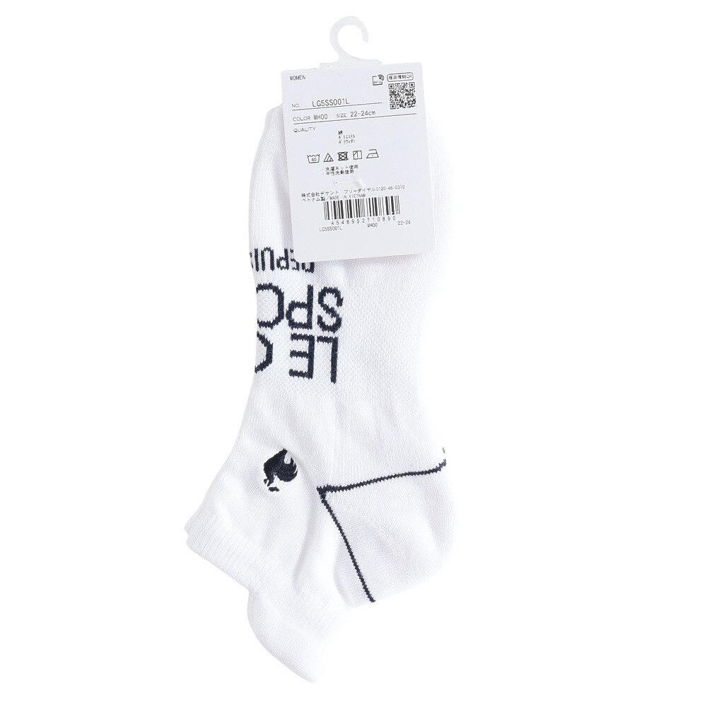 ルコックスポルティフ（lecoqsportif）（レディース）ゴルフ 定番アンクル丈ソックス LG5SSO01L WH00