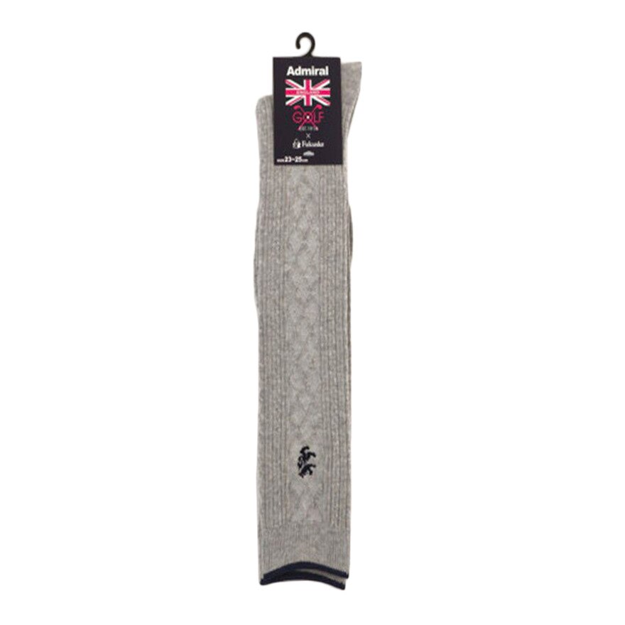  【衝撃価格】レディース ケーブル ハイソックス ADMB718F-GRY