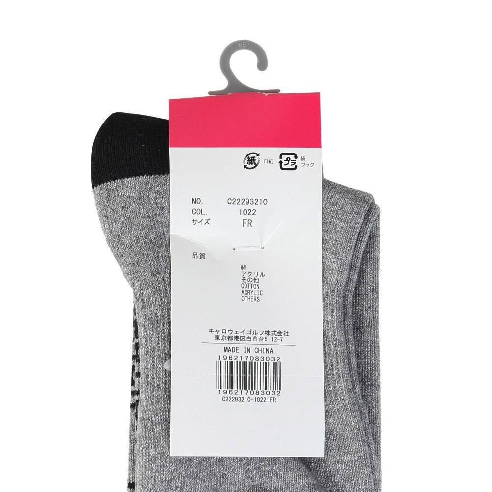 キャロウェイ（CALLAWAY）（レディース）ゴルフ 吸汗速乾 抗菌防臭 ロゴラインニーハイソックス C22293210 1022