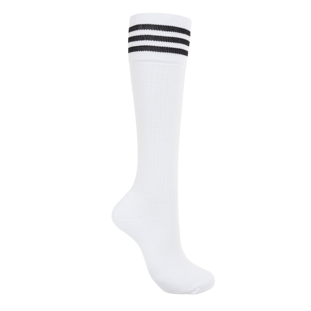 アディダス（adidas）（レディース）ゴルフ ひざ丈 スリーストライプ クッションソックス MGR63-HT5773 WH/BK