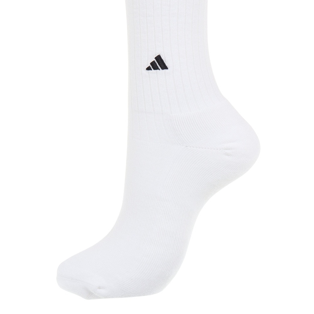 アディダス（adidas）（レディース）ゴルフ ひざ丈 スリーストライプ クッションソックス MGR63-HT5773 WH/BK