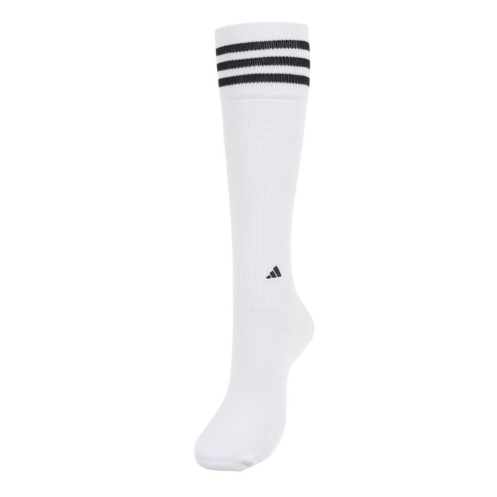 アディダス（adidas）（レディース）ゴルフ ひざ丈 スリーストライプ クッションソックス MGR63-HT5773 WH/BK
