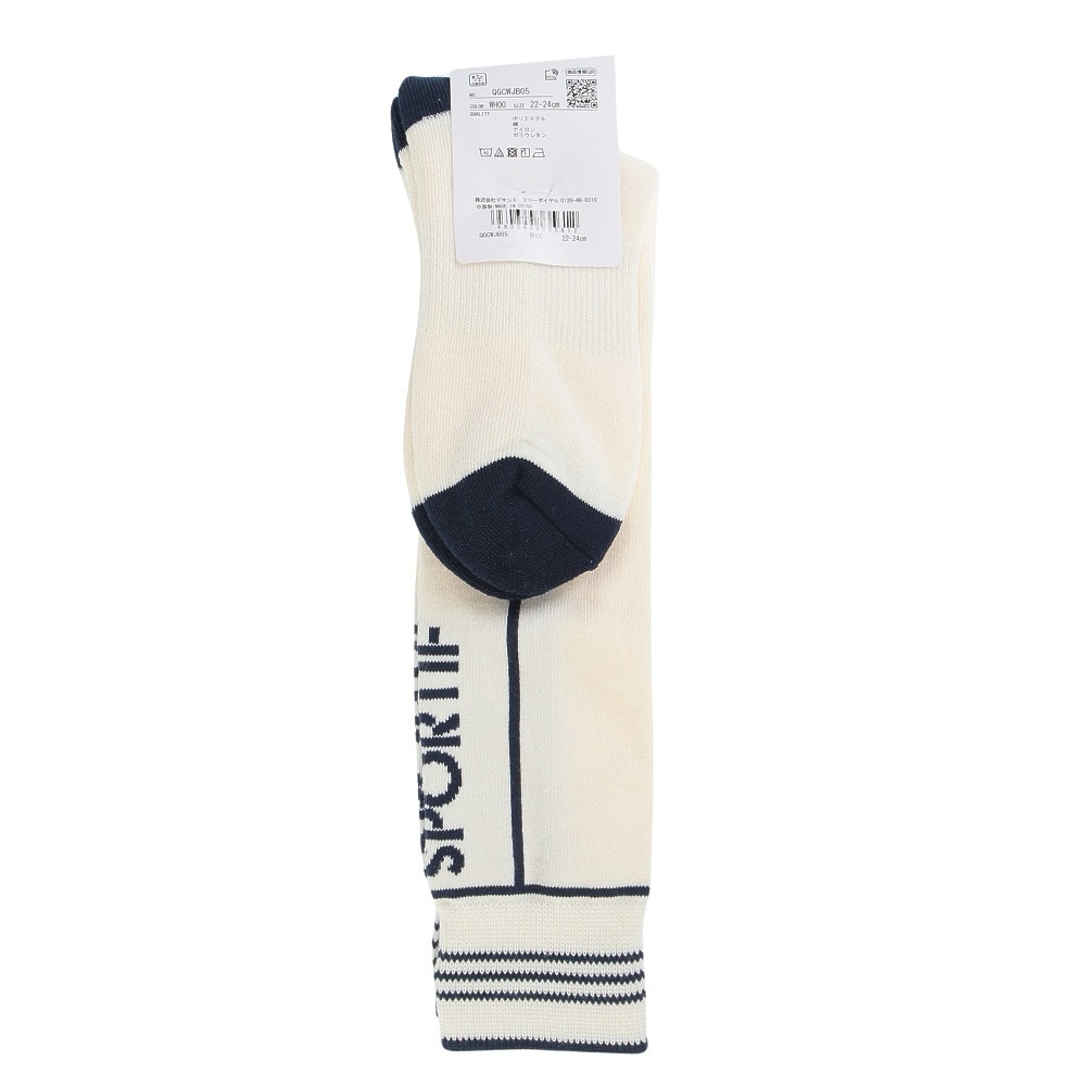 ルコックスポルティフ（lecoqsportif）（レディース）ゴルフ 抗菌防臭 ロゴ入りハイソックス QGCWJB05 WH00