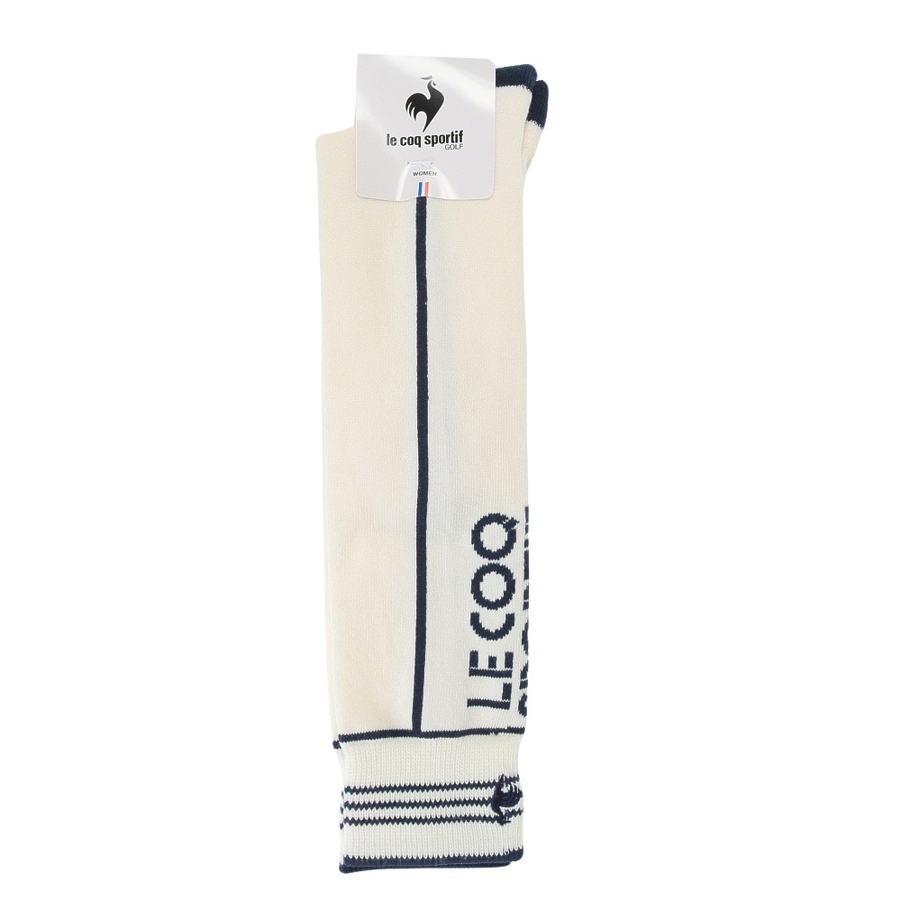 ルコックスポルティフ（lecoqsportif）（レディース）ゴルフ 抗菌防臭 ロゴ入りハイソックス QGCWJB05 WH00