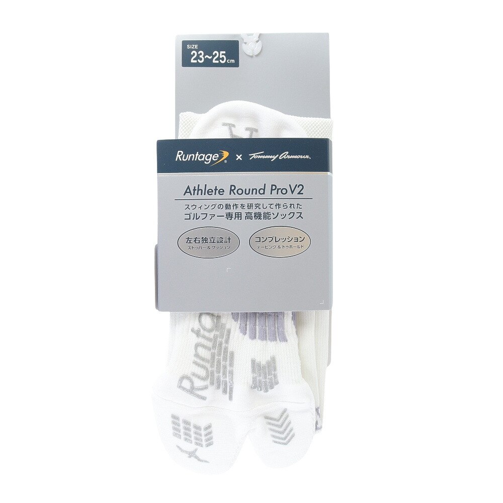 トミーアーマー（Tommy Armour）（レディース）ゴルフ Runtage ハイソックス アスリートラウンドPRO v2 TAED23F080016 WHT