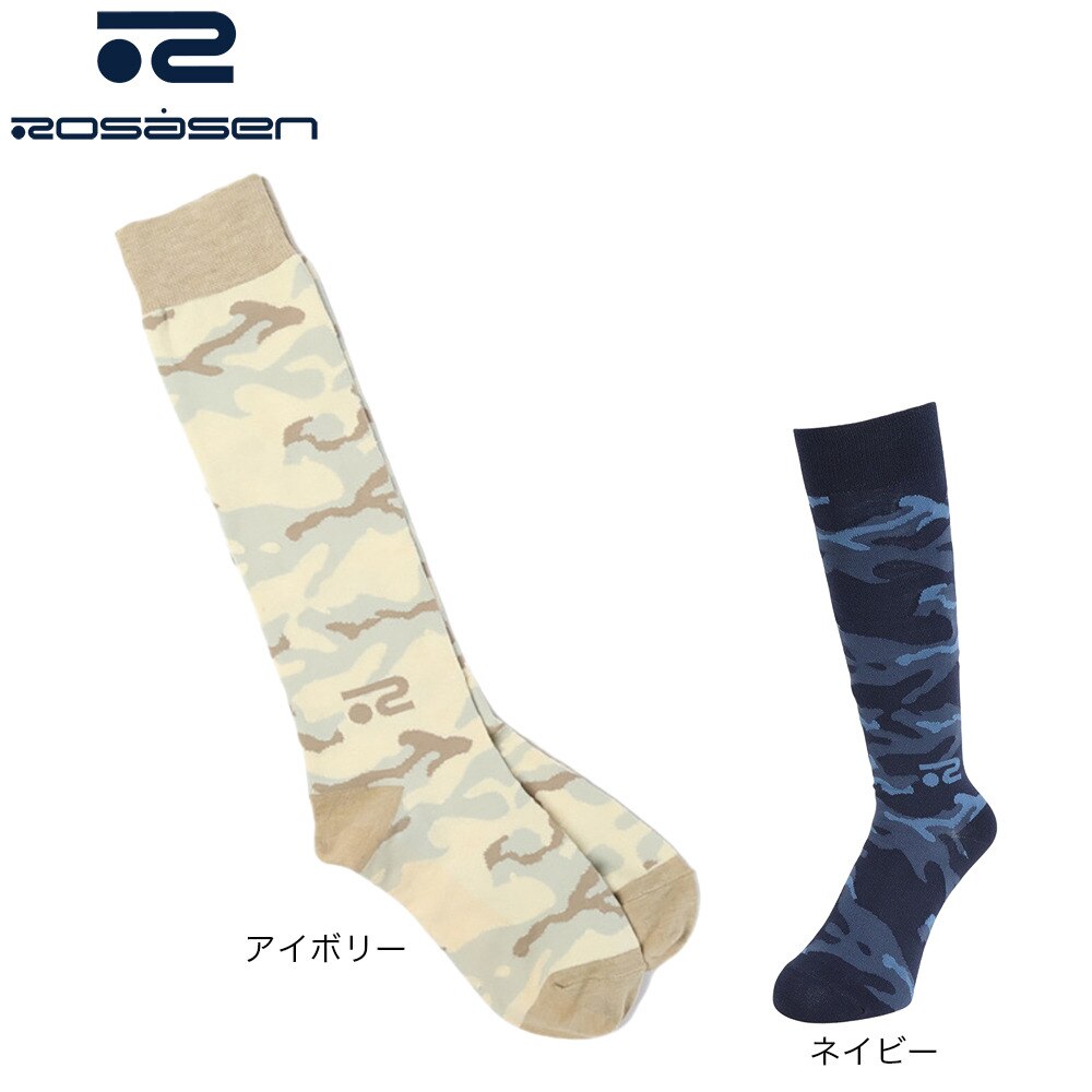 ROSASEN（レディース）ゴルフ 抗菌防臭 カモフラージュ柄 ハイソックス 046-41265-098