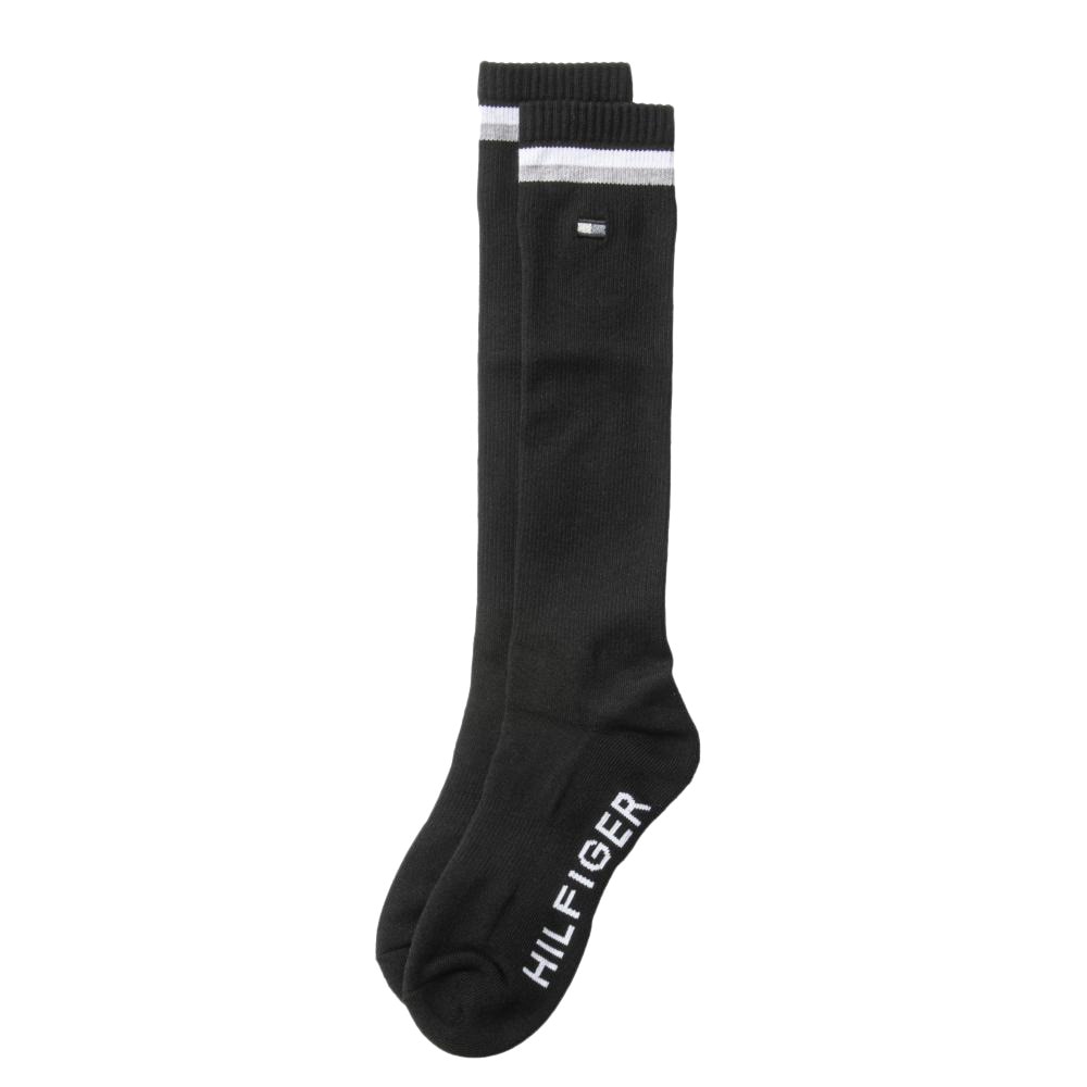 トミー ヒルフィガー ゴルフ（TOMMY HILFIGER GOLF）（レディース）ゴルフ 抗菌防臭 ハイソックス フラッグ THMB4S05-BLK