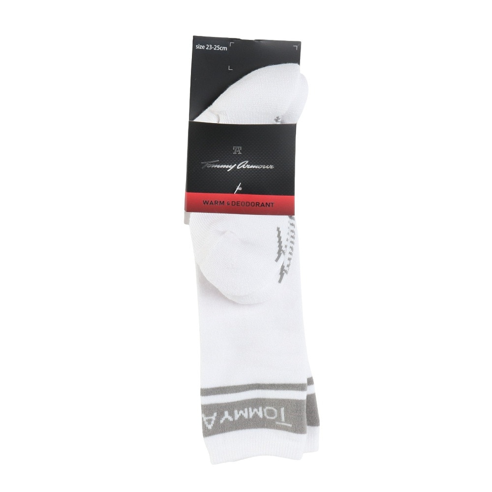 トミーアーマー（Tommy Armour）（レディース）ゴルフ 保温 消臭 ハイソックス TASK24F080013 WHT