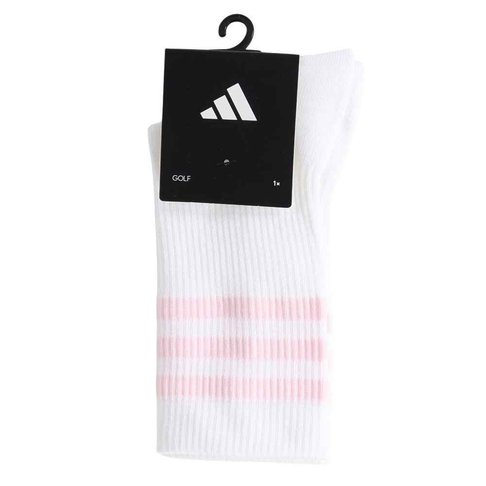 アディダス（adidas）（レディース）クルー丈 スリーストライプ クッションソックス MGR52-JM0223