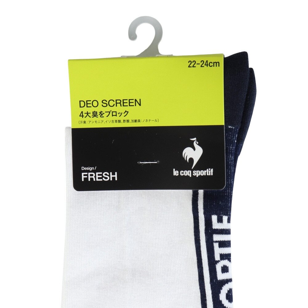 ルコックスポルティフ（lecoqsportif）（レディース）ゴルフ 耐久消臭 足底パイル ヒールラインハイソックス LG5FSO04L WH00