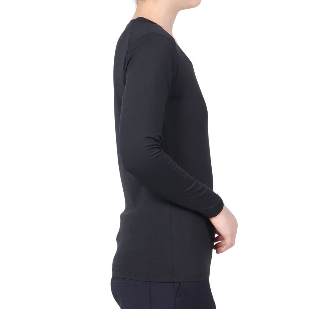 クランク（CLUNK）（レディース）ゴルフウェア インナー 吸水 速乾 Uネック長袖アンダーシャツ CL5MUU04 BLK