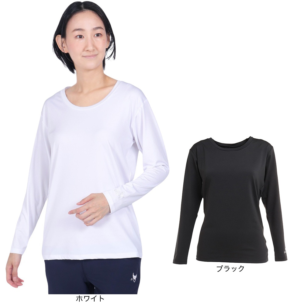 クランク（CLUNK）（レディース）ゴルフウェア インナー 吸水 速乾 Uネック長袖アンダーシャツ CL5MUU04 WHT