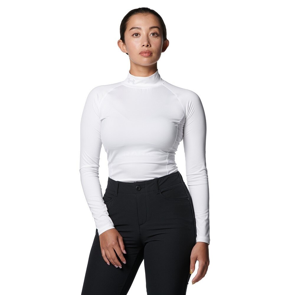 アンダーアーマー（UNDER ARMOUR）（レディース）ゴルフウェア 吸汗速乾 ヒートギア コンプレッション ロングスリーブ モックシャツ 1372779 100